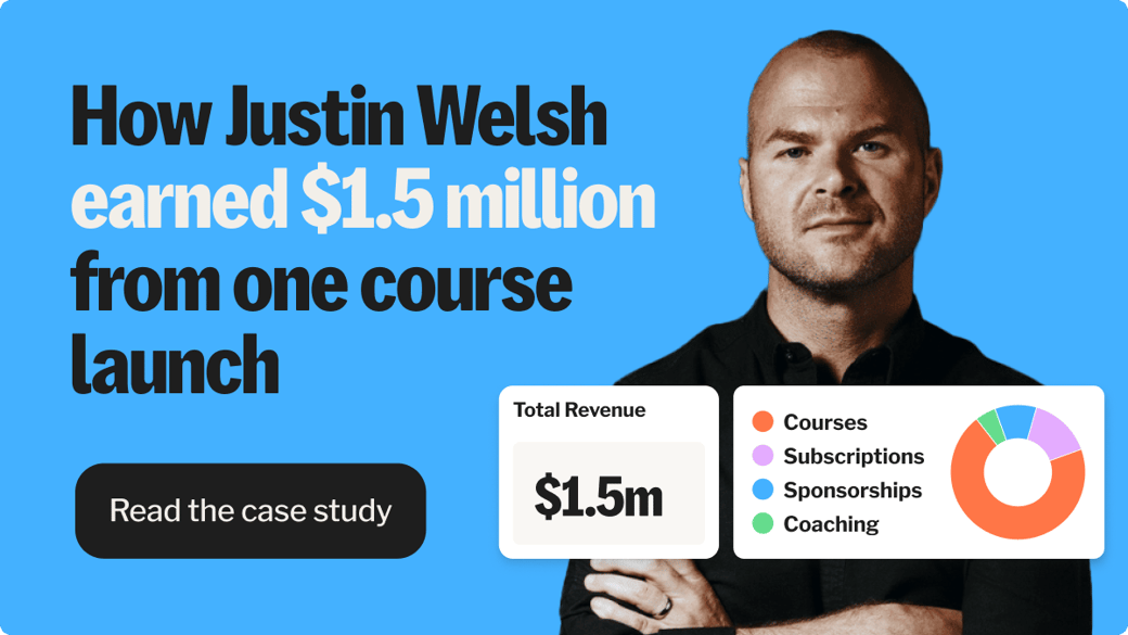 How Justin Welsh earned $1.5 million from one course launch. Read the case study